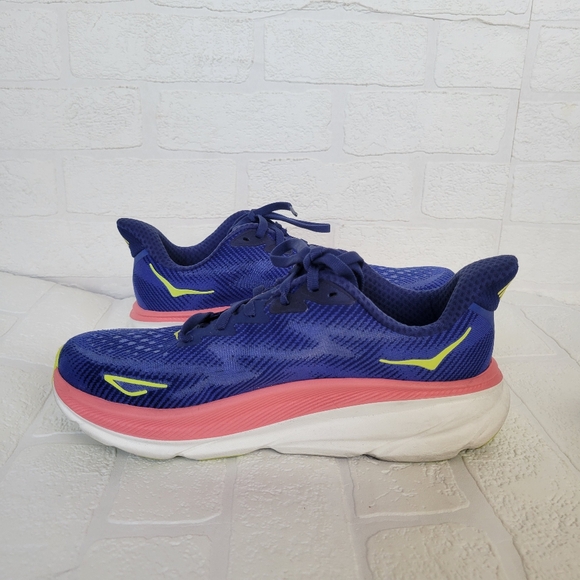 Hoka One Clifton 9 Evening Sky Coral Sneakers - Picture 4 of 12